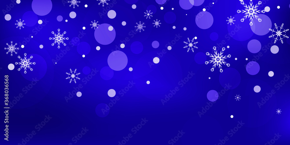Snowflakes. Snow, snowfall. Falling scattered white snowflakes on a gradient background. Vector Snowflakes. Snow, snowfall. Falling scattered white snowflakes on a gradient background. Vector