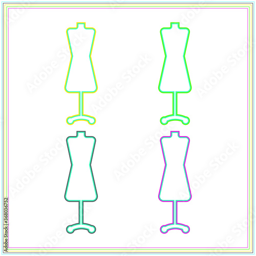 Set of mannequin icons isolated on  white backgrounds.