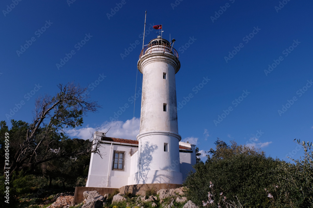 Lighthouse Gelidonya Feneri and the island Lighthouse Gelidonya Feneri and the island