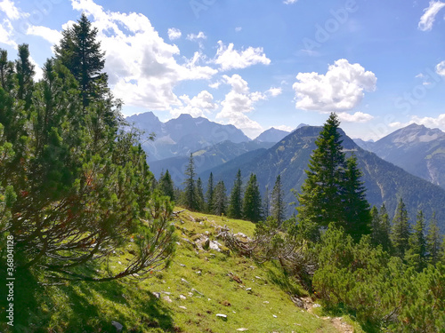 panoramic mountains in the karwendel, tirol, austria