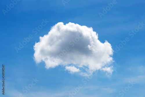 Single nature white cloud on blue sky background in daytime  photo of nature cloud for freedom and nature concept.