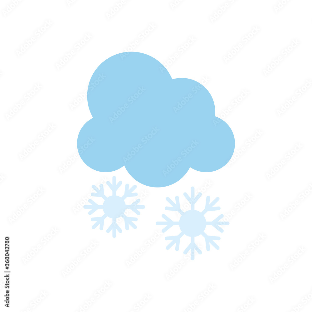 cloud with snowflakes icon, flat style cloud with snowflakes icon, flat style