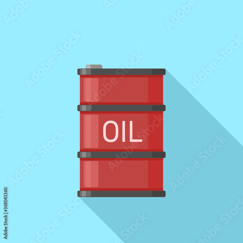 Oil Drum Flat Icon Vector Illustration
