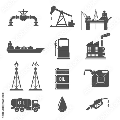 Oil Industry Icon Set - Vector Illustration 
