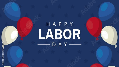 happy labor day celebration with balloons helium