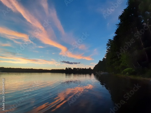 sunset over the river