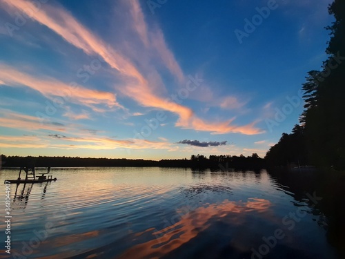 sunset over the lake