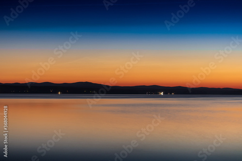 Landscape, view of the lake at night. © Mikhail Galyshev