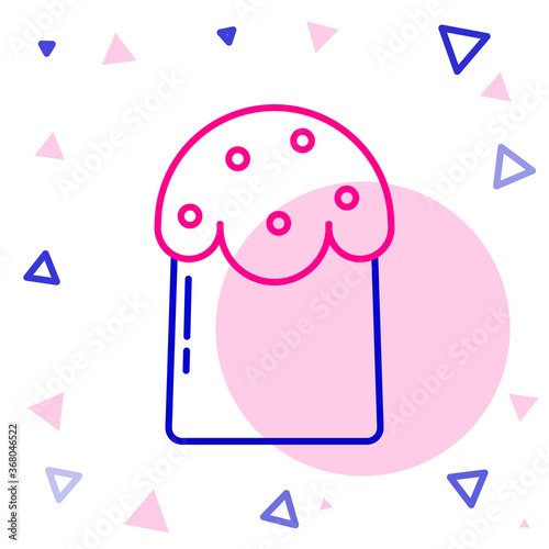 Line Easter cake icon isolated on white background. Happy Easter. Colorful outline concept. Vector Illustration.