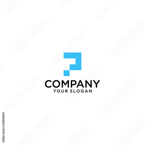 Letter P question mark logo icon design template elements