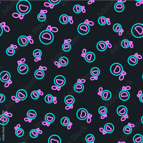 Line Perfume icon isolated seamless pattern on black background. Vector Illustration.