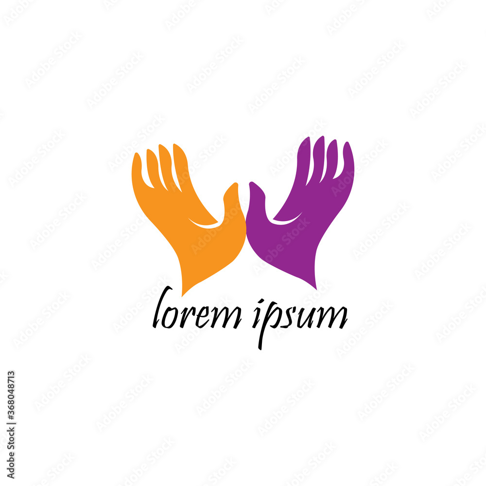hand logo illustration of a bird color design template vector