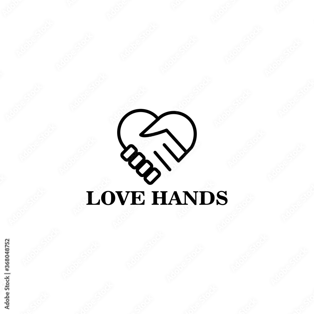 Love hand logo simple line design vector template Love hand logo simple line design vector template