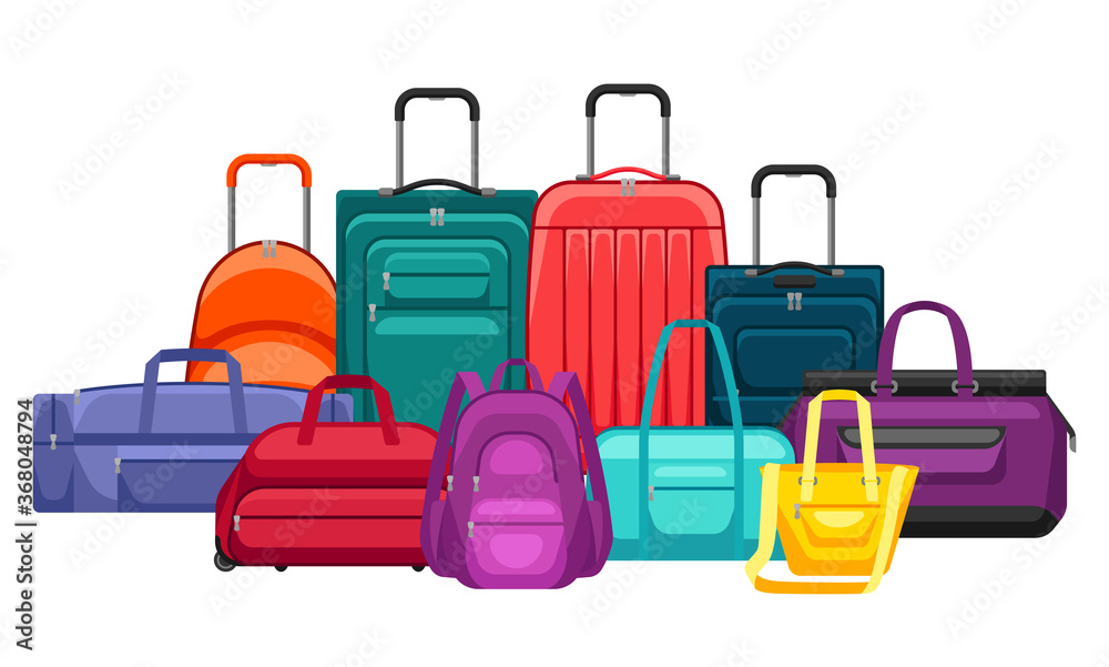 Background with travel suitcases and bags. Background with travel suitcases and bags.