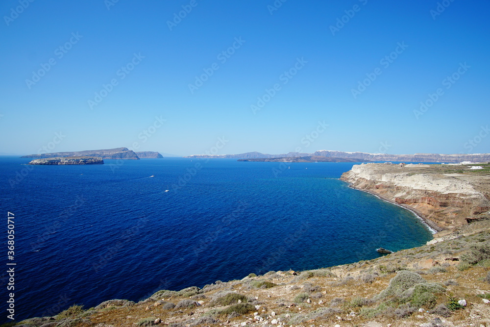The beautiful sea view from Santorini island in Greece, Europe