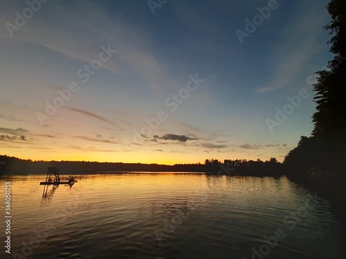 sunset over the river