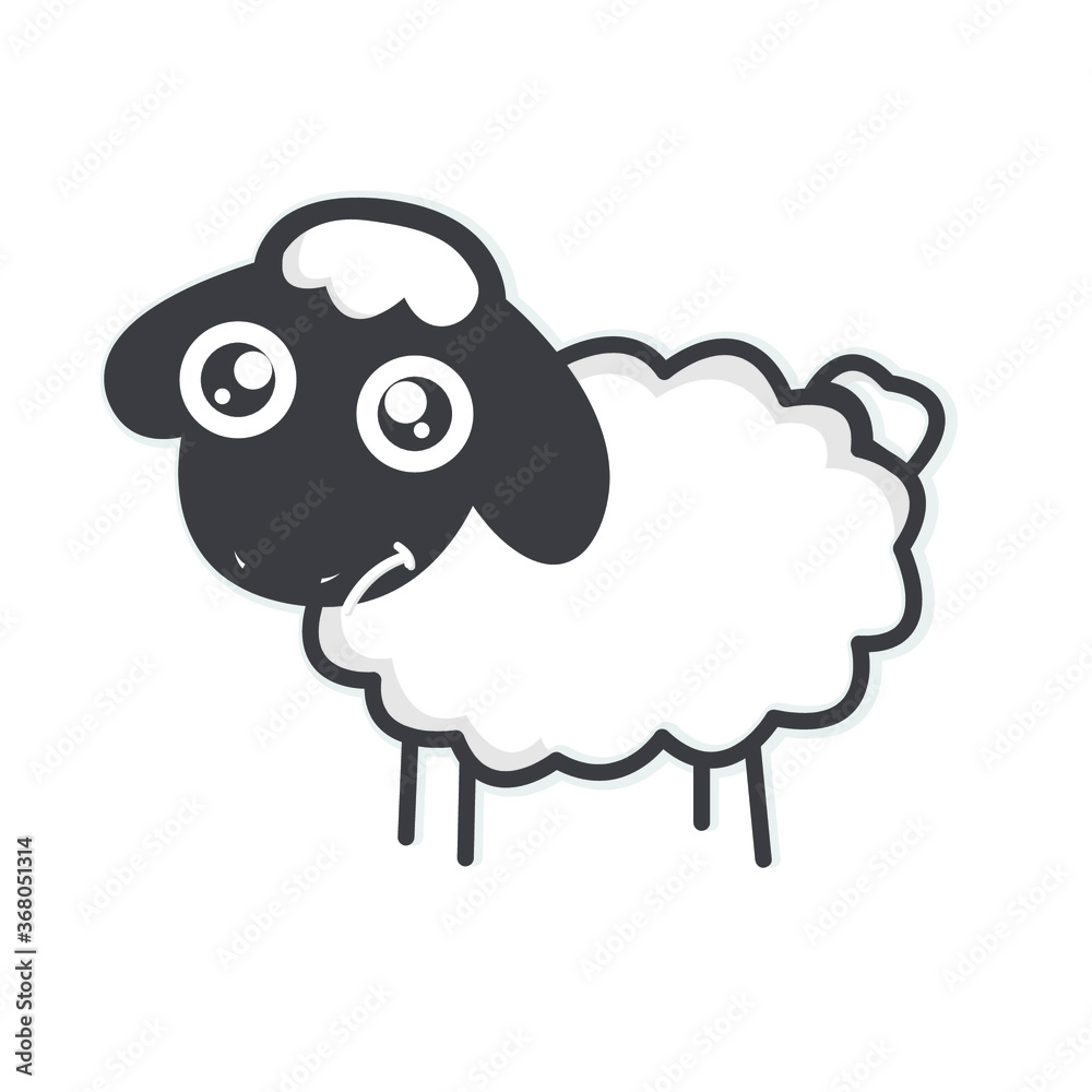 Cute Sheep Emoji Flat Vector Design Cute Sheep Emoji Flat Vector Design