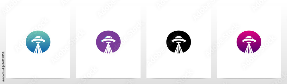 Flying Saucer On Letter Logo Design O
