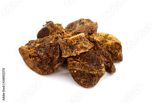 Bee Propolis Medicianal Ingredient Isolated on White. photo