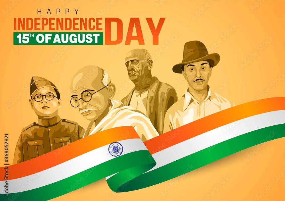 Vecteur Stock happy Independence day 15th august Happy