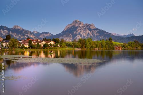 View over the Hopfensee with the village of Hopfen am See