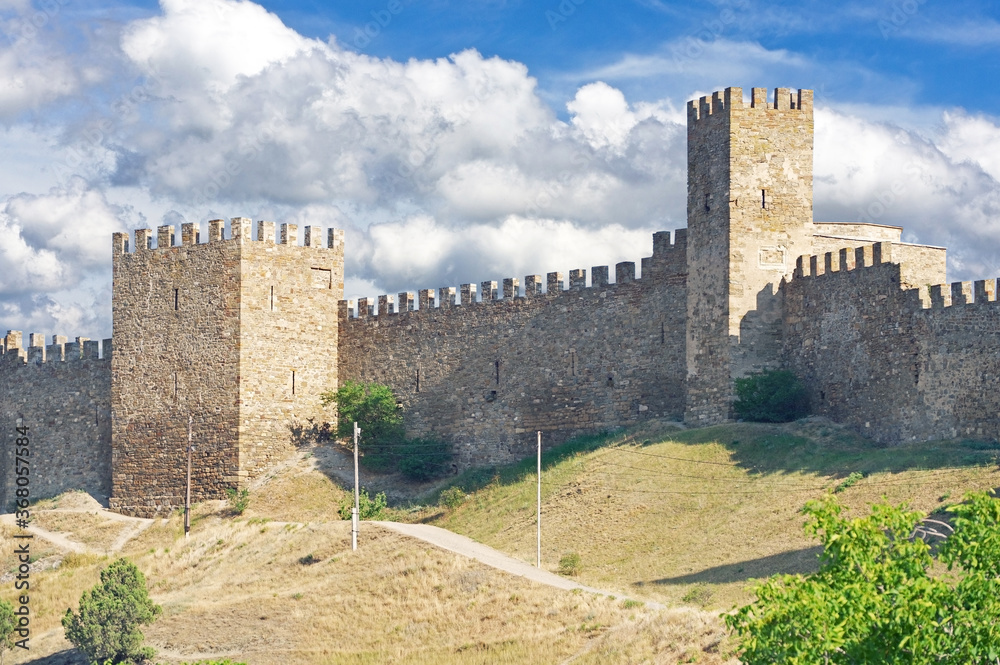 ancient historic Genoese castle or fortress ancient historic Genoese castle or fortress