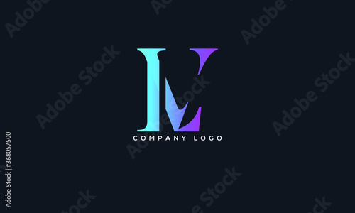 Creative and Minimalist Letter LV Logo Design Icon, Editable in Vector Format in gradient Color. photo