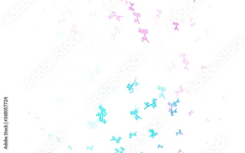 Light Pink  Blue vector abstract backdrop with branches.