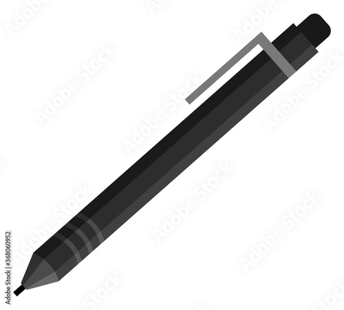 Pen vector, isolated icon of pencil flat style device for writing and drawing. Equipment for school or office supply. Item with plastic material close up