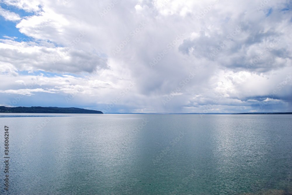 clouds over the lake