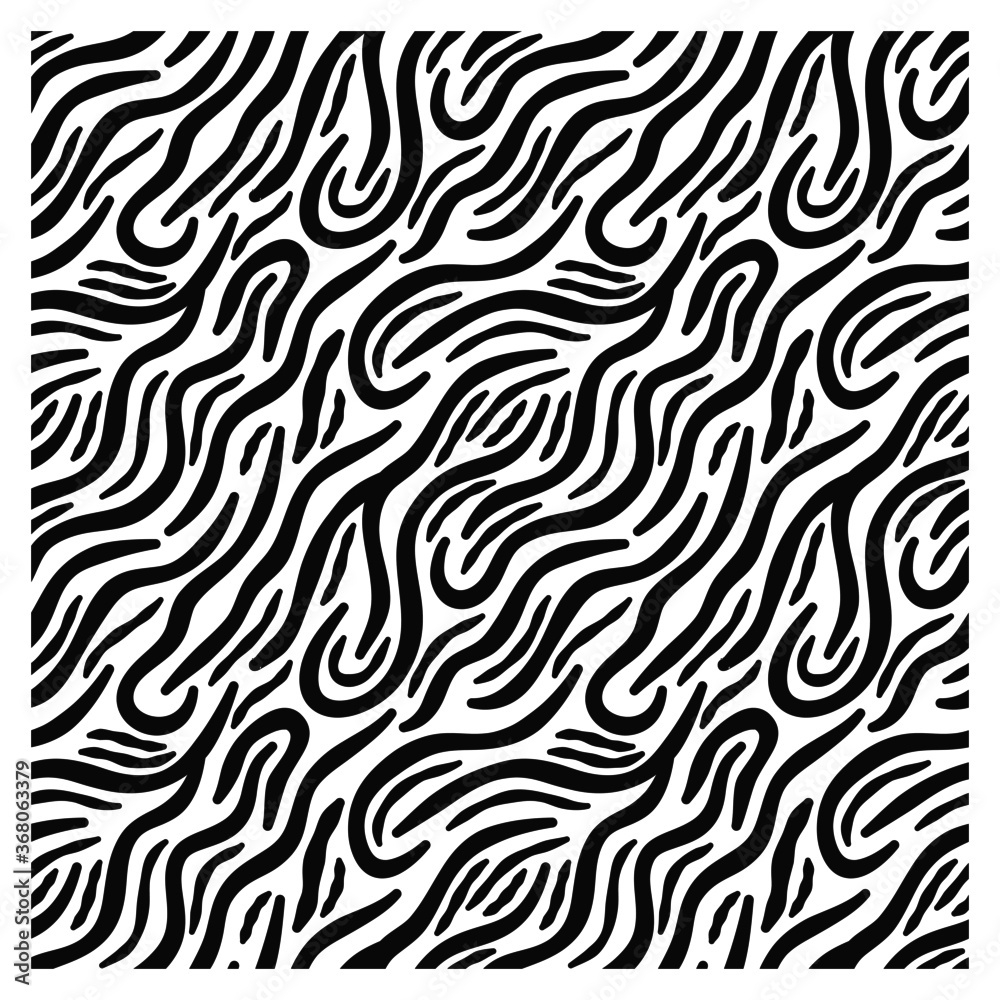 Abstract seamless pattern of zebra skin. Repeating texture. Figure for textiles. Surface design.