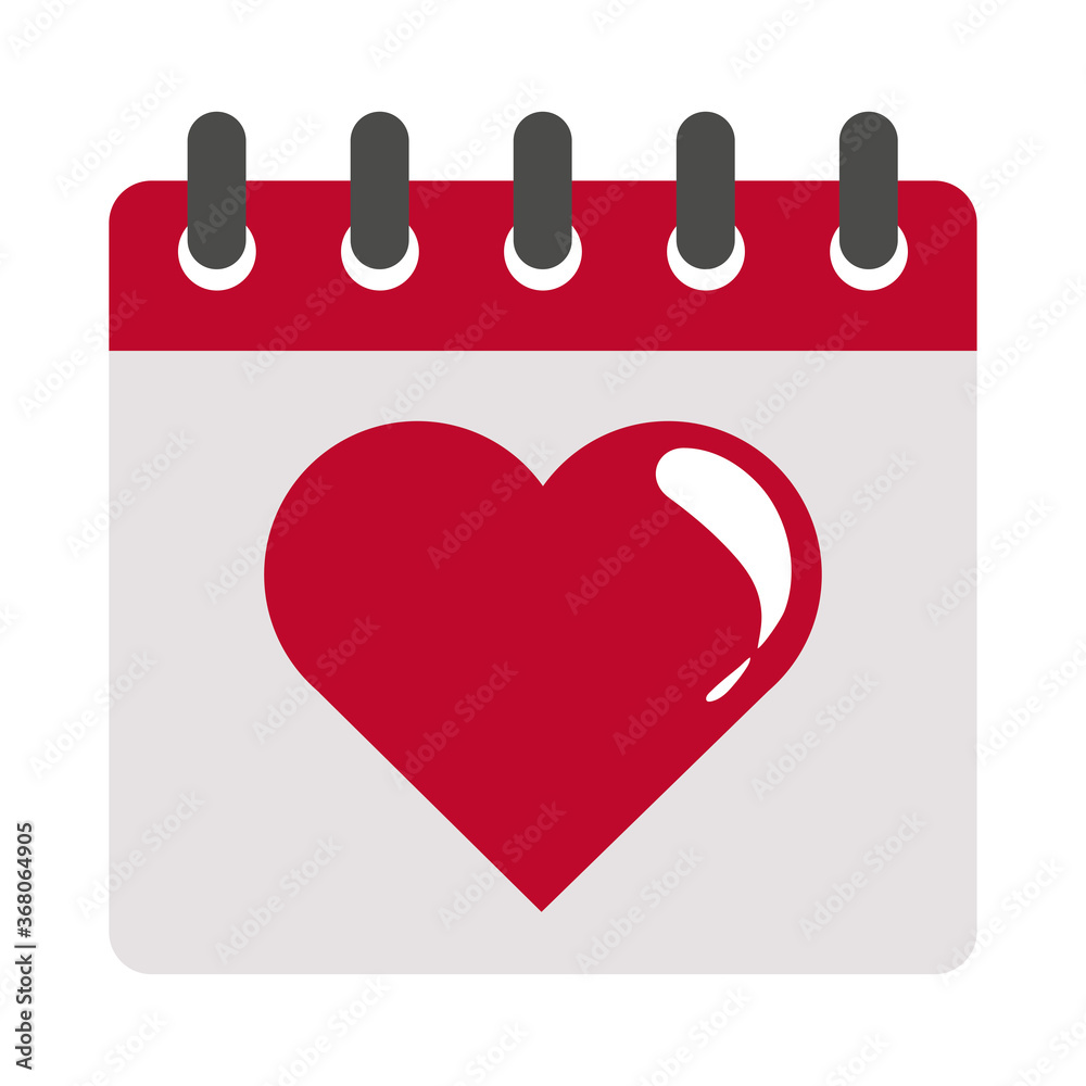 calendar reminder date love heart romantic passion flat style icon calendar reminder date love heart romantic passion flat style icon