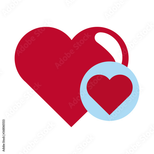 love heart like social media button romantic flat style icon
