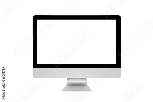Smart modern pc with blank white screen isolated on background. Elegant Design with copy space for mock up product or graphic display object isolated with clipping path