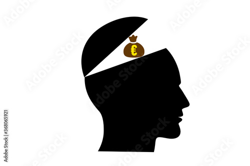 Euro im Kopf icon, Geld