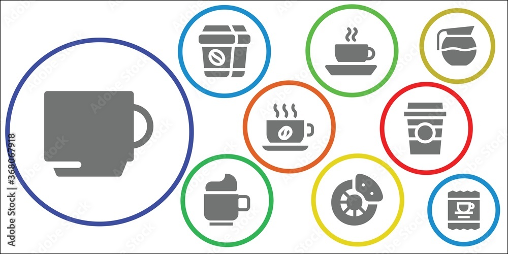 Modern Simple Set of caffeine Vector filled Icons Modern Simple Set of caffeine Vector filled Icons