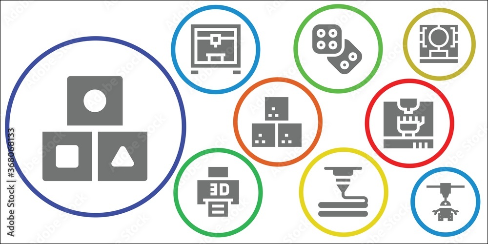 Modern Simple Set of cube Vector filled Icons Modern Simple Set of cube Vector filled Icons