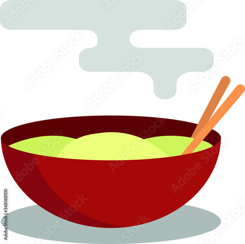 simple vector illustration of a bowl with sushi sticks and ramen or something lol