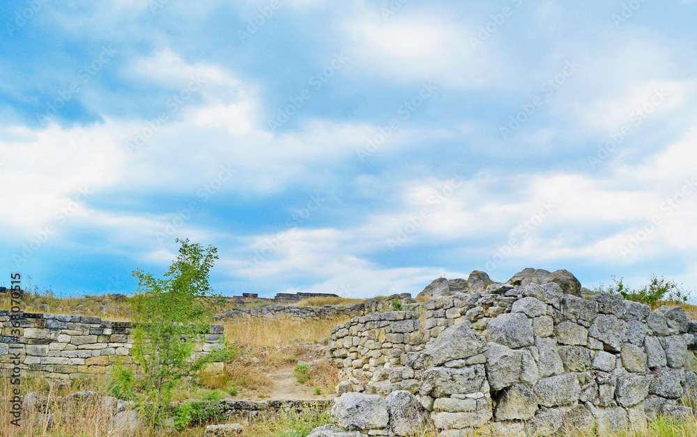 View of ancient ruins against the sky