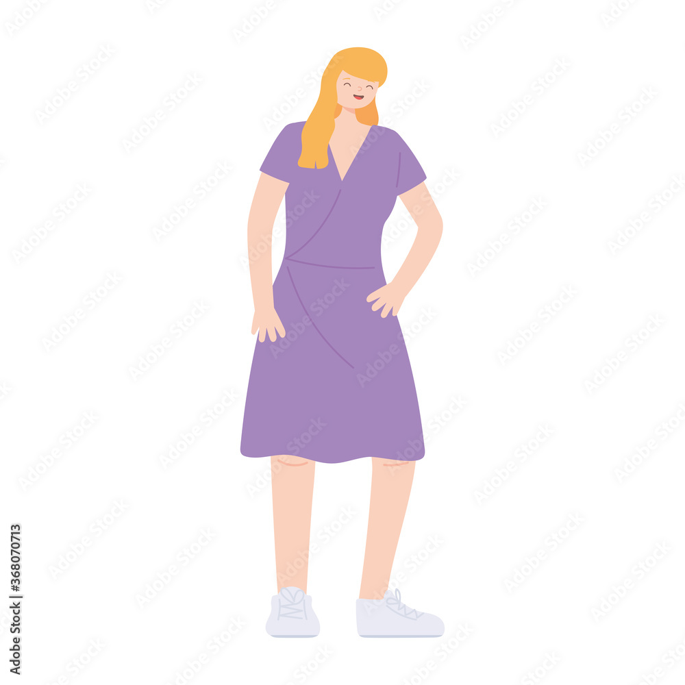 young woman wearing casual clothes standing isolated icon design young woman wearing casual clothes standing isolated icon design