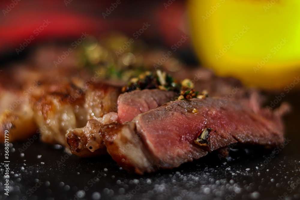 media rare grilled chorizo steak 