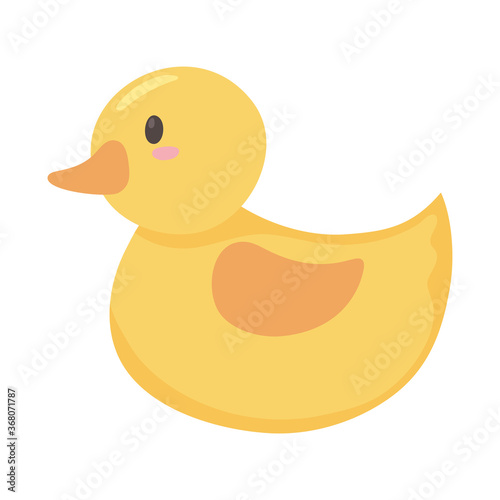 kids toys rubber duck cartoon isolated icon design white background