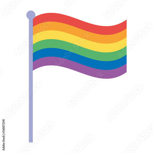 lgbtq community pride, rainbow flag in pole parade celebration isolated icon design