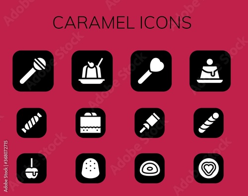Modern Simple Set of caramel Vector filled Icons