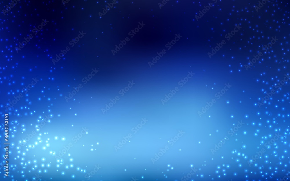 Dark BLUE vector template with space stars. Glitter abstract illustration with colorful cosmic stars. Pattern for astrology websites.