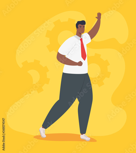 businessman afro elegant standing avatar character vector illustration design © Gstudio