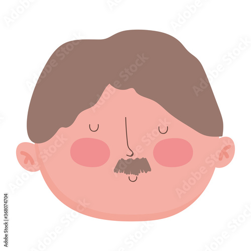 grandparents day, old man grandpa cartoon character face isolated icon design