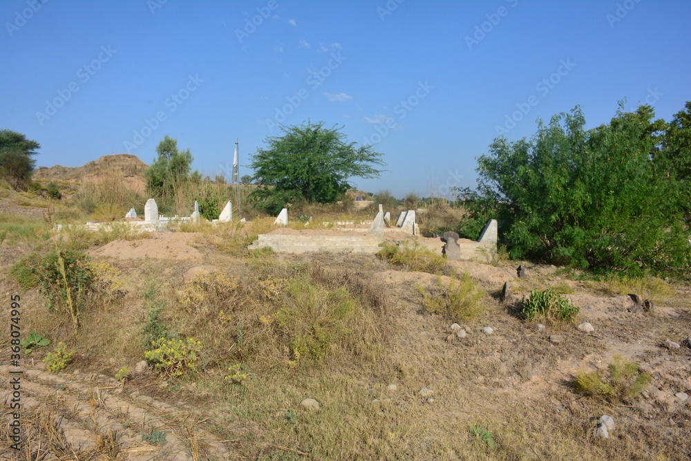 Graveyard in a village