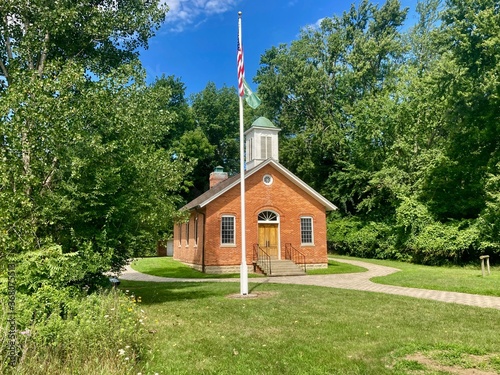 One room brick schoolhouse  photo