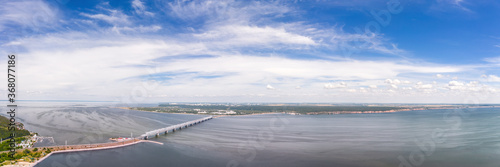Wallpaper Mural Large aerial panoramic landscape of Volga river in Ulyanovsk, Russia Torontodigital.ca